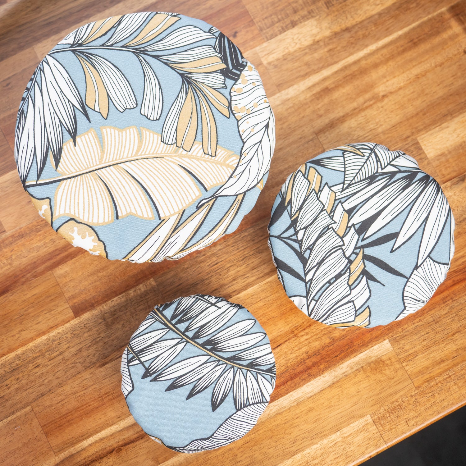 Charlotte couvre-plat en tissu bio Plante Azur - L'Atelier de July