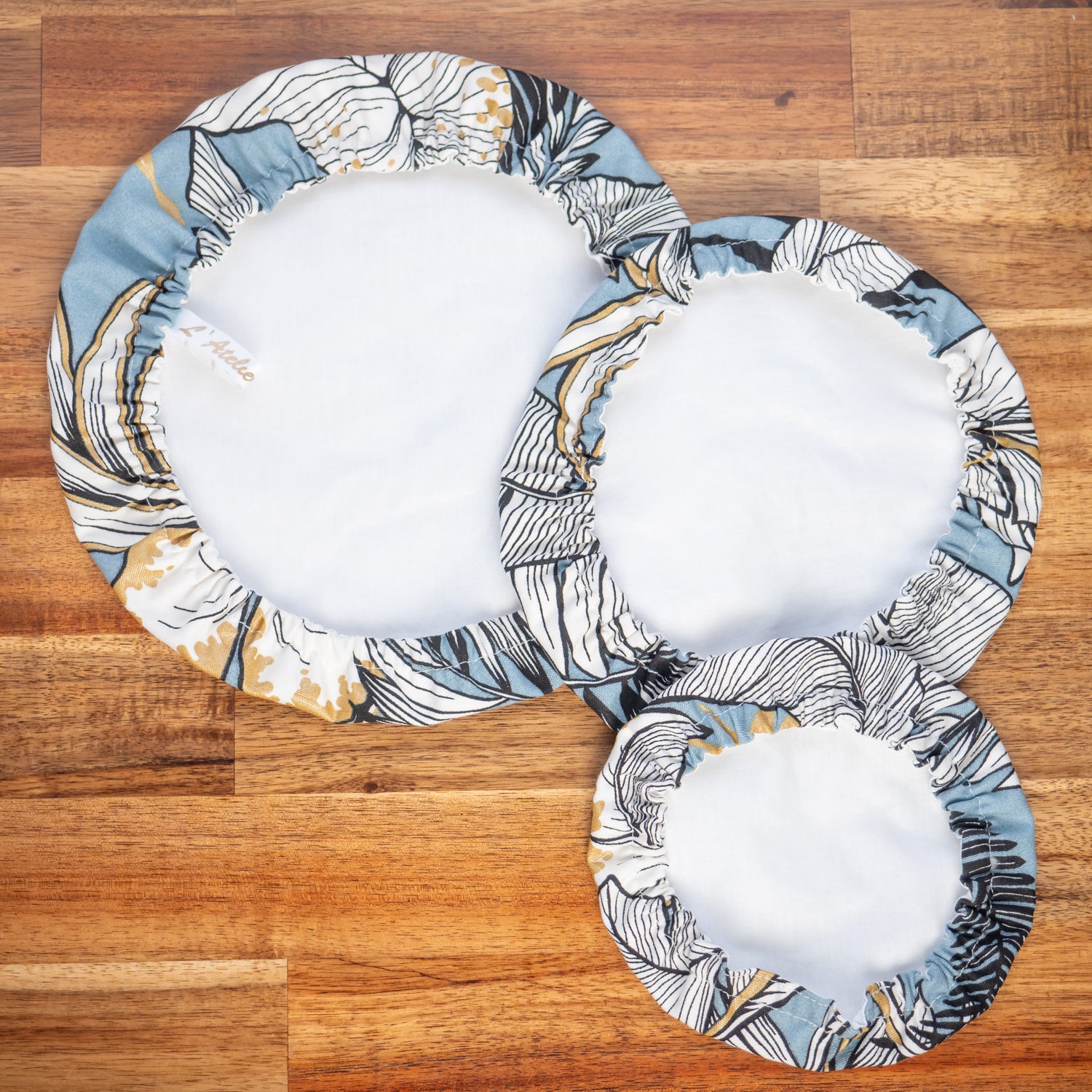 Charlotte couvre-plat en tissu bio Plante Azur - L'Atelier de July