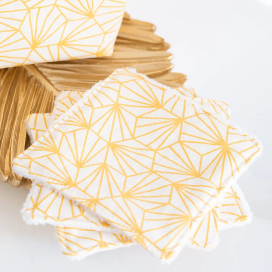 Coton lavable Bio et panier Graphique Jaune