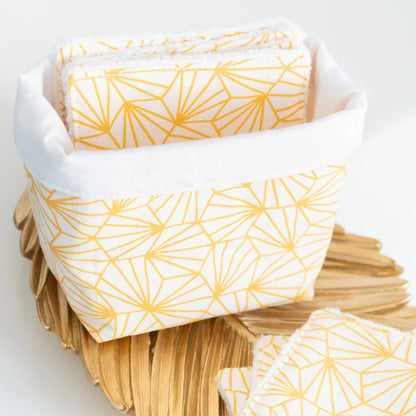 Coton lavable Bio et panier Graphique Jaune