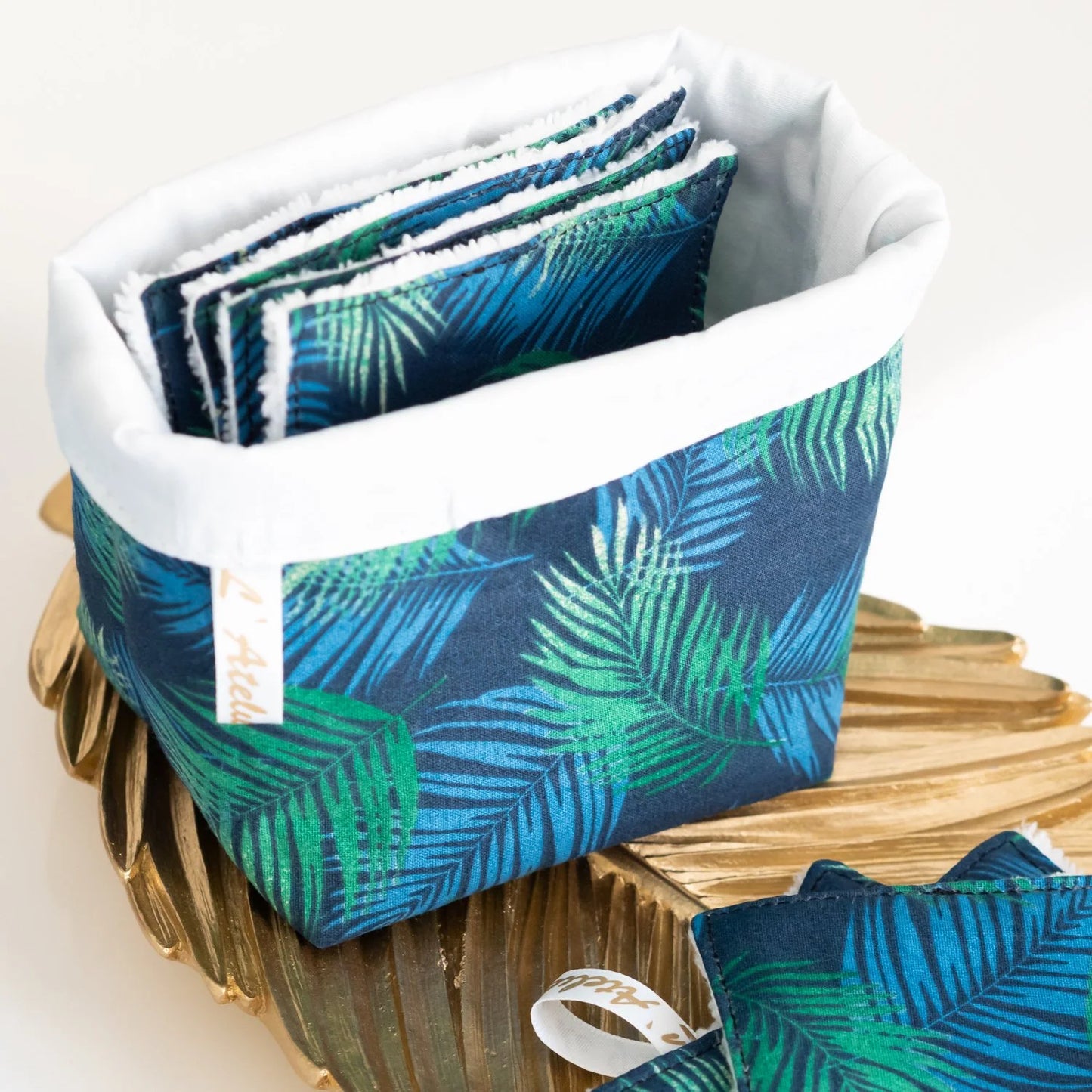 Coton lavable bio et panier Palmes Vertes