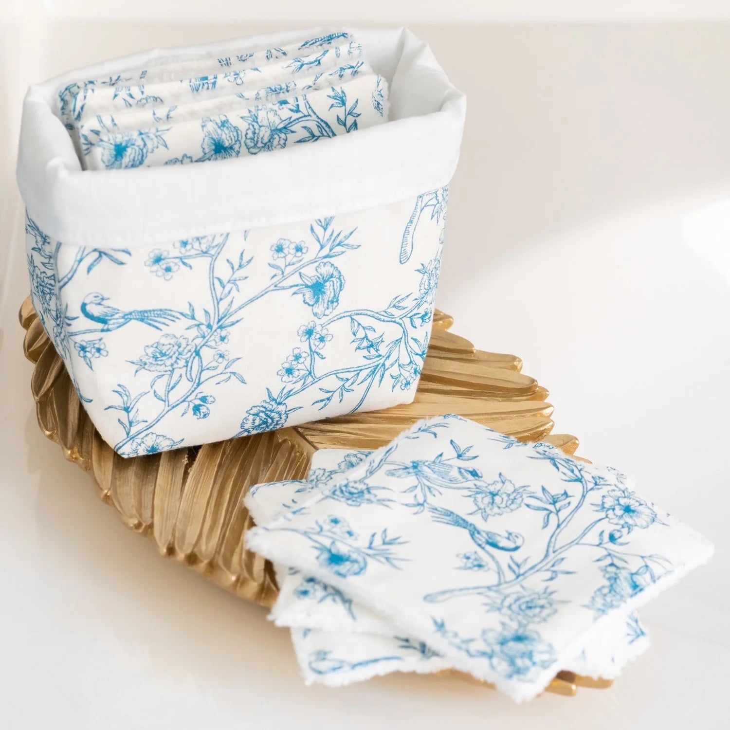 Coton lavable Bio et panier Blue Bird