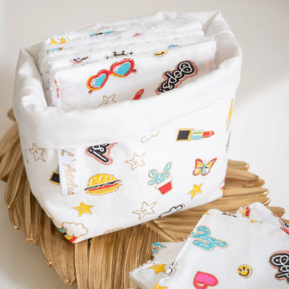 Coton lavable Bio et panier Pins