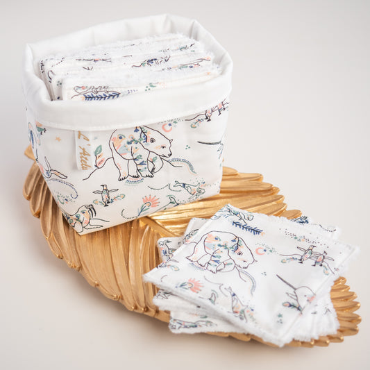 Coton lavable Bio et panier Boreal - L'Atelier de July