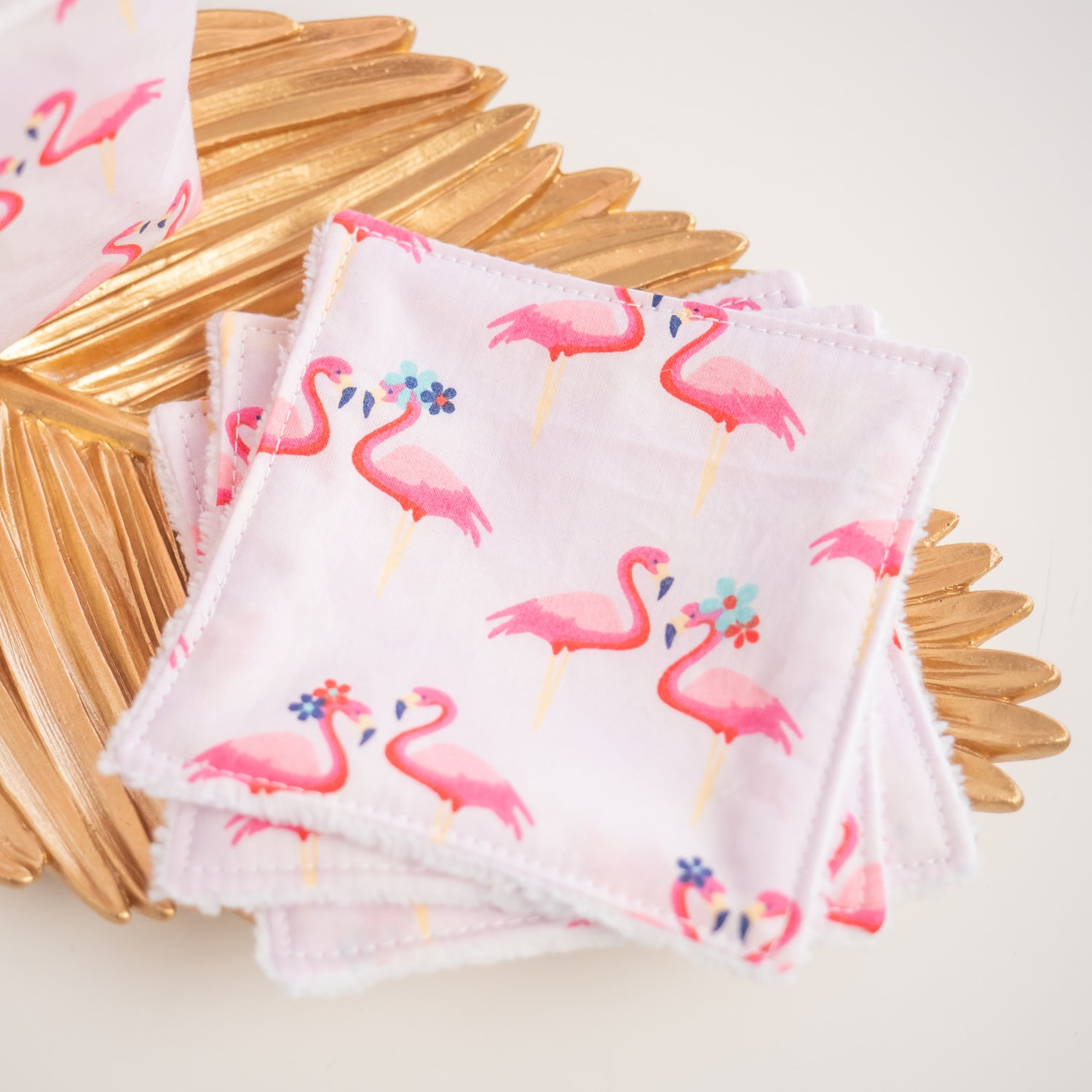 Coton lavable Bio et panier Flamingo - L'Atelier de July