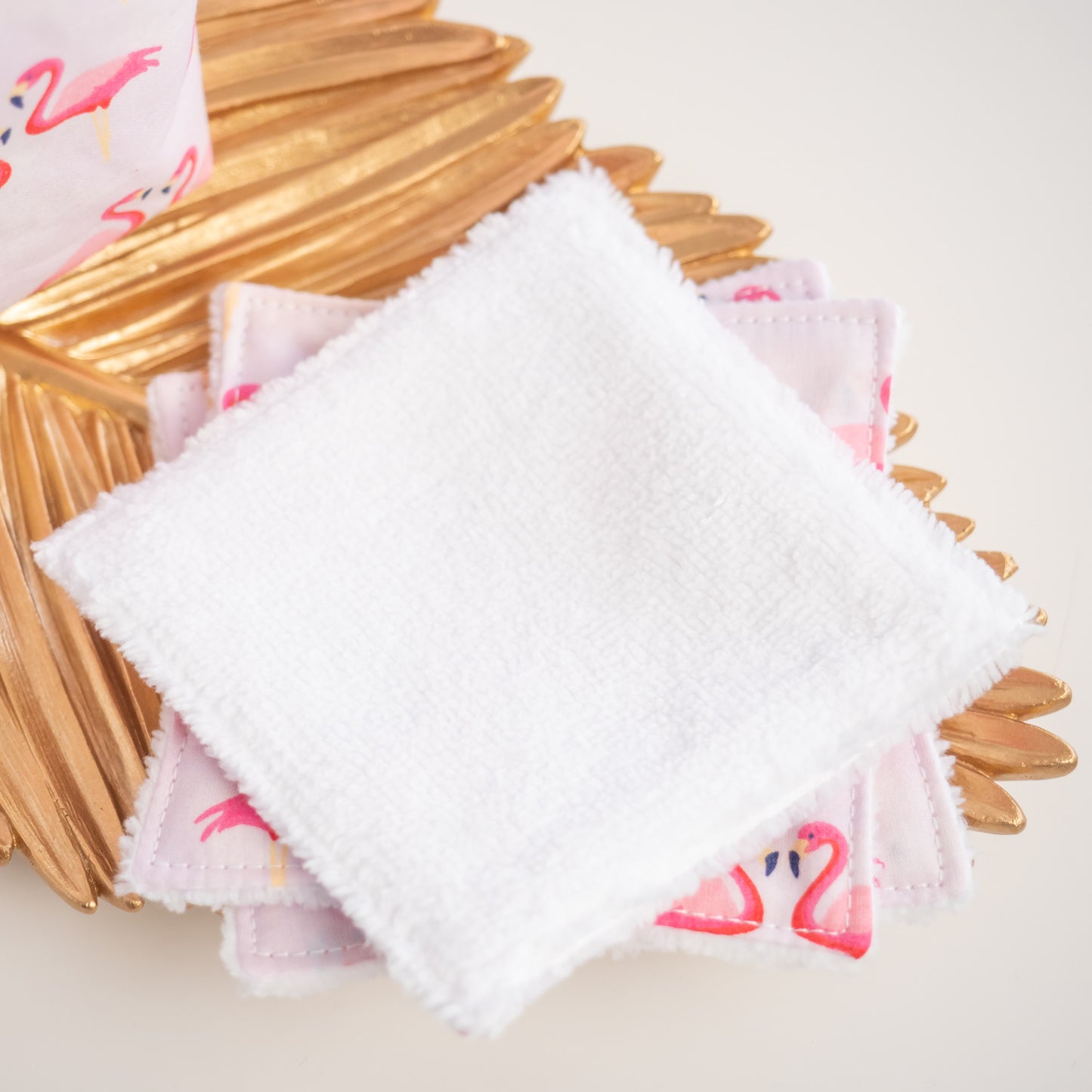 Coton lavable Bio et panier Flamingo - L'Atelier de July