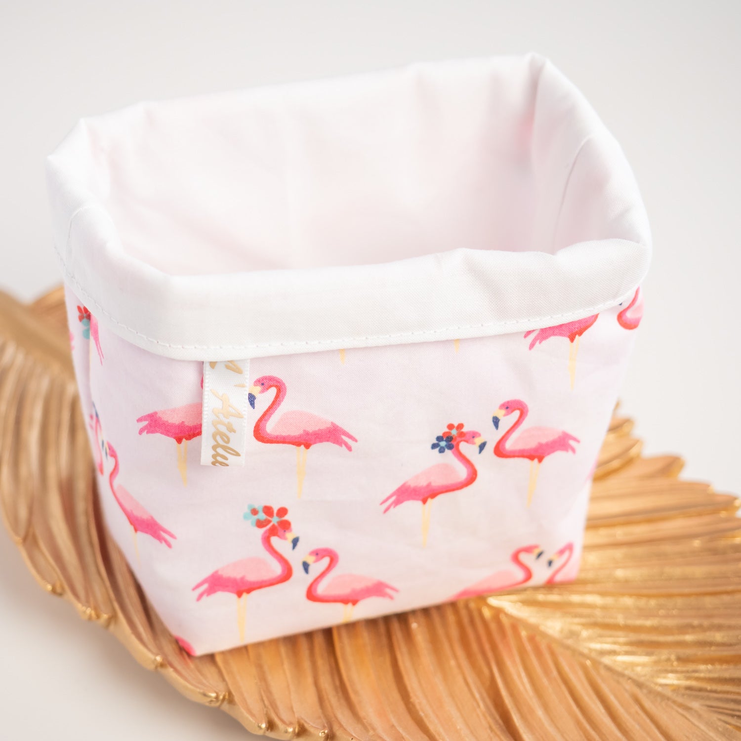 Coton lavable Bio et panier Flamingo - L'Atelier de July