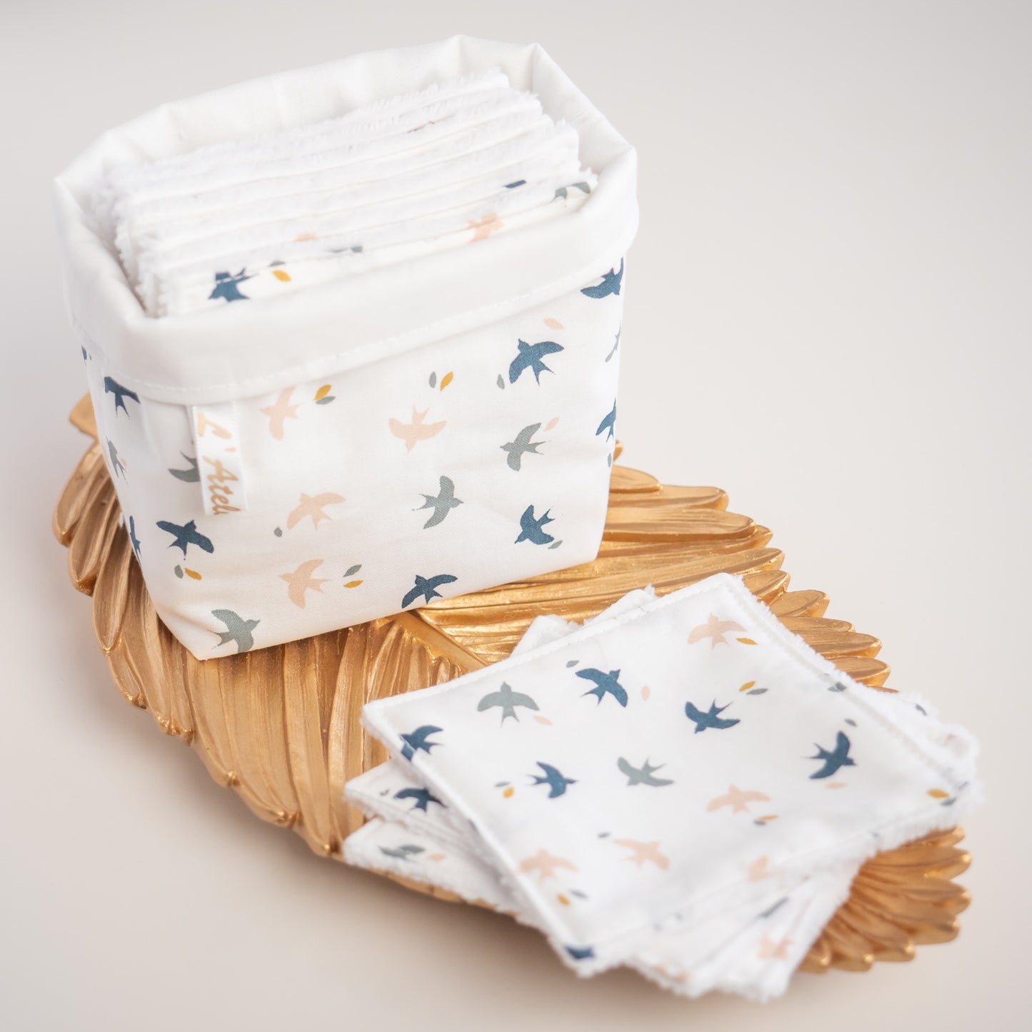 Coton lavable Bio et panier Hirondine - L'Atelier de July