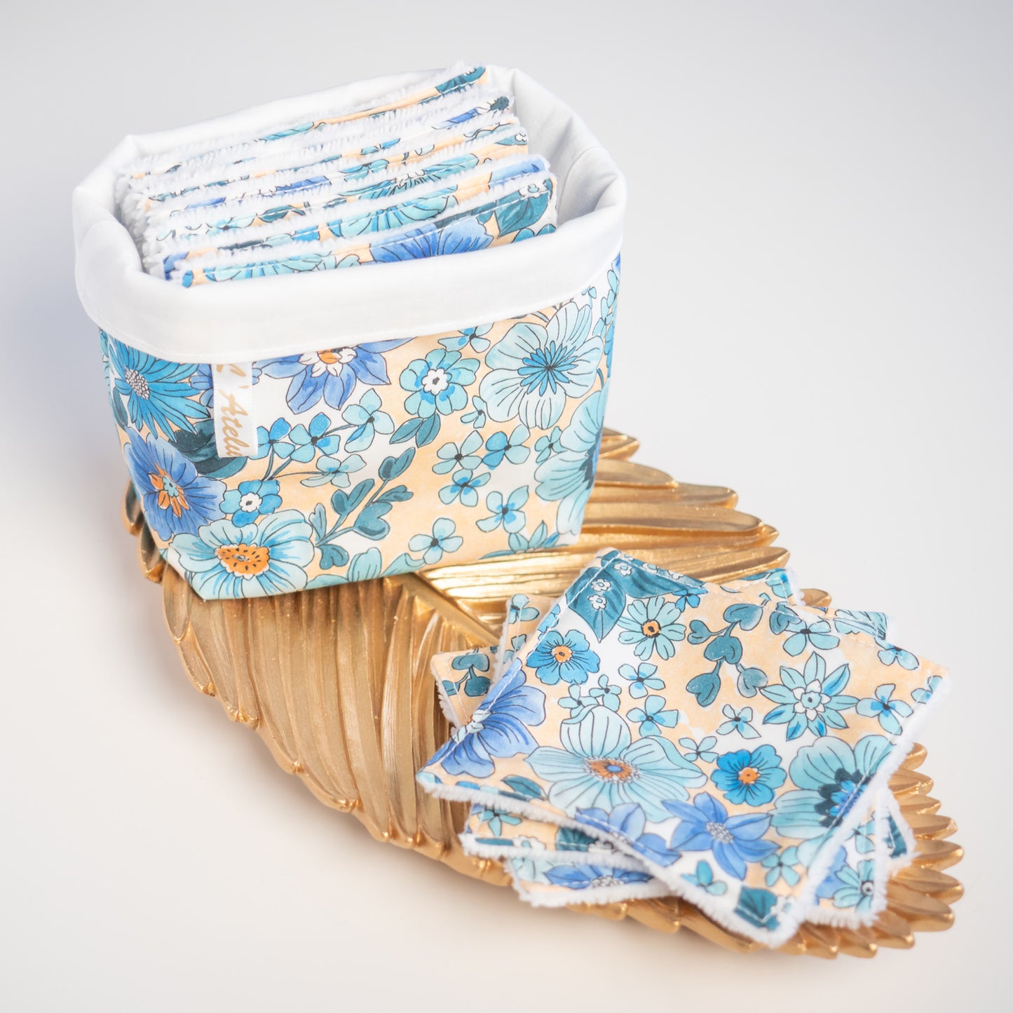 Coton lavable en tissu bio et panier Frenchy - L'Atelier de July