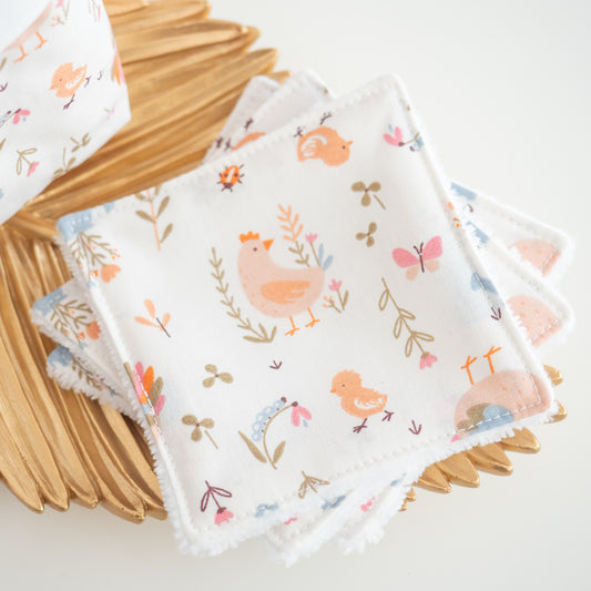 Coton lavable réutilisable en tissu et panier Cocotte - L'Atelier de July