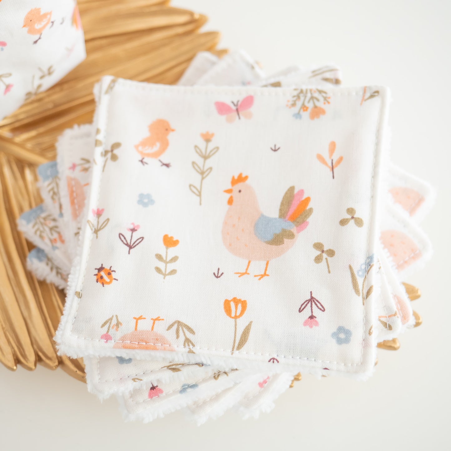 Coton lavable réutilisable en tissu et panier Cocotte - L'Atelier de July