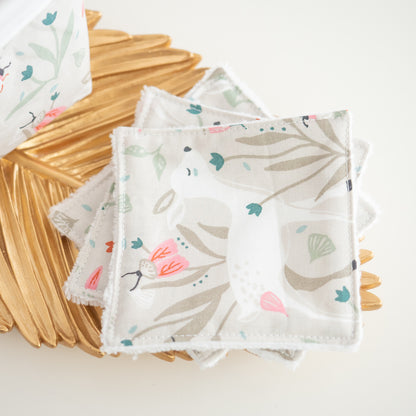 Coton lavable réutilisable en tissu et panier Florina - L'Atelier de July
