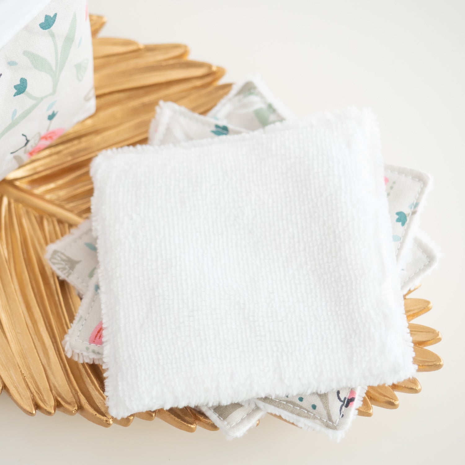 Coton lavable réutilisable en tissu et panier Florina - L'Atelier de July