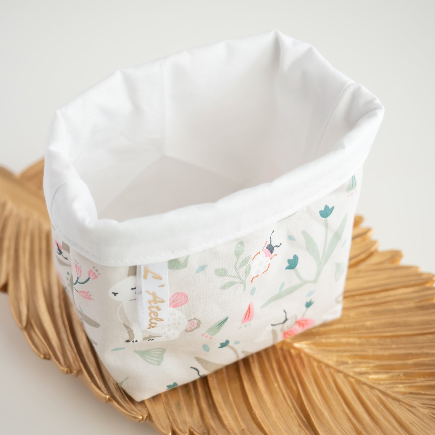 Coton lavable réutilisable en tissu et panier Florina - L'Atelier de July