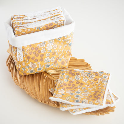 Coton lavable réutilisable en tissu et panier Jelly - L'Atelier de July