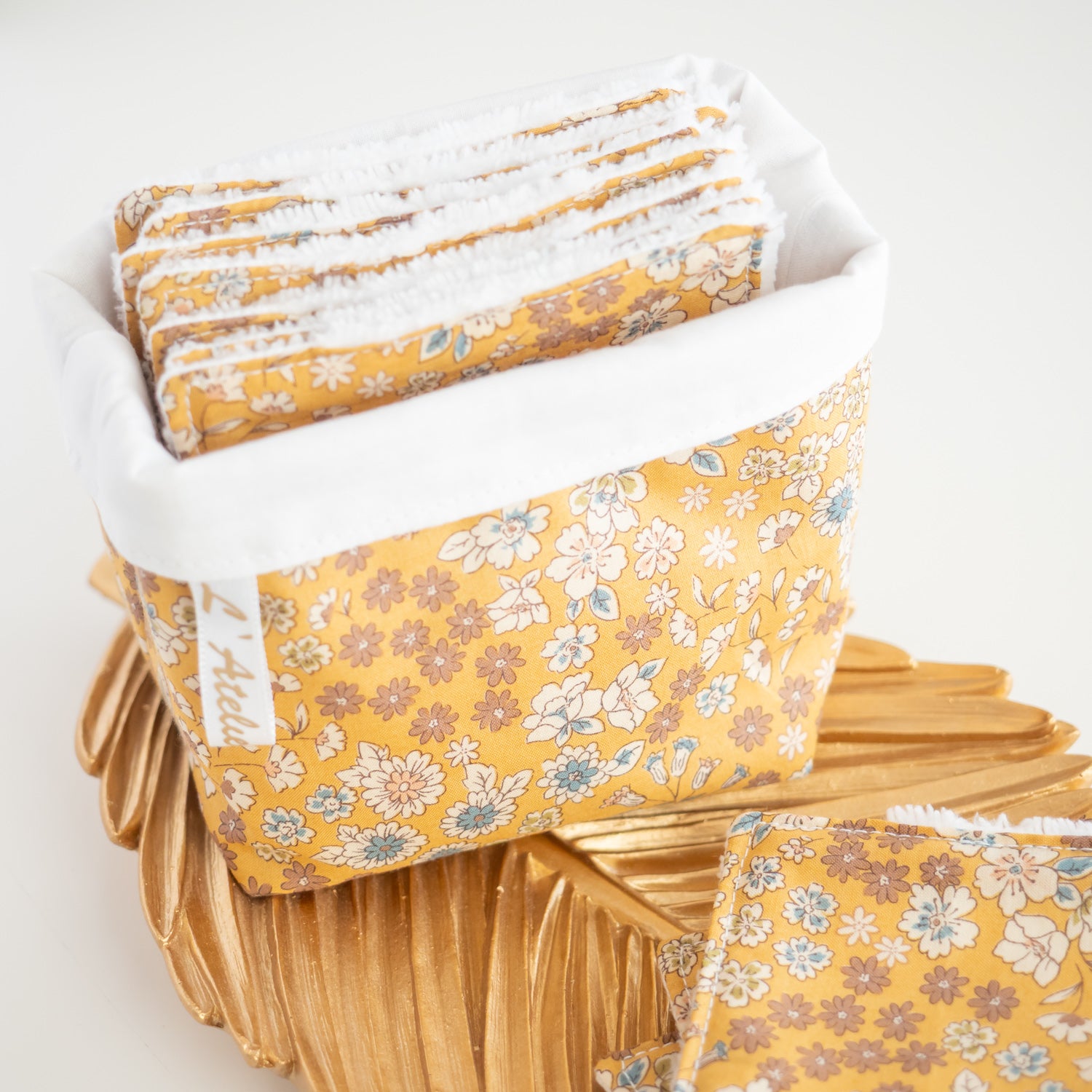 Coton lavable réutilisable en tissu et panier Jelly - L'Atelier de July