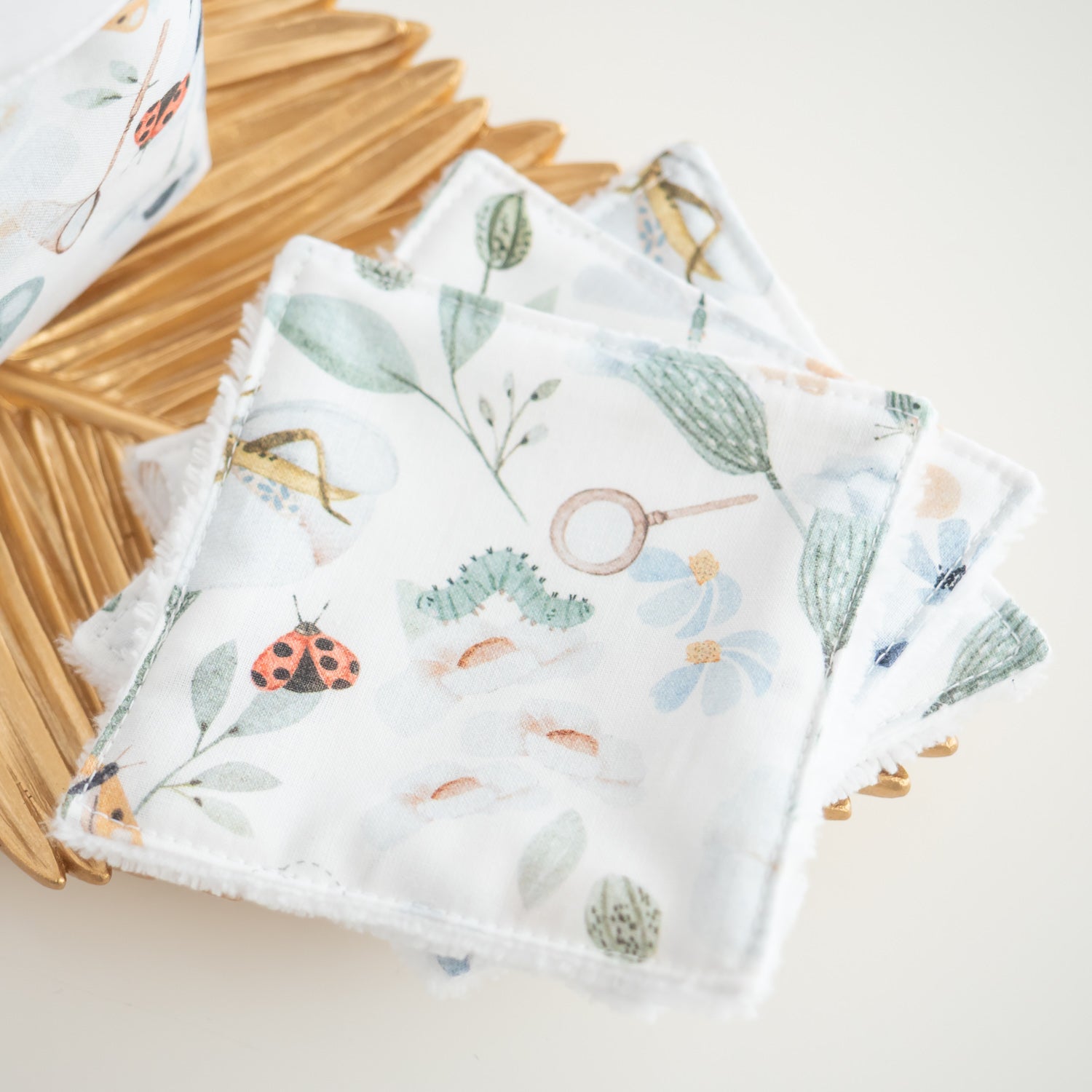 Coton lavable réutilisable en tissu et panier Loli - L'Atelier de July