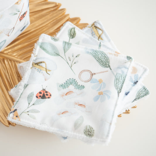 Coton lavable réutilisable en tissu et panier Loli - L'Atelier de July