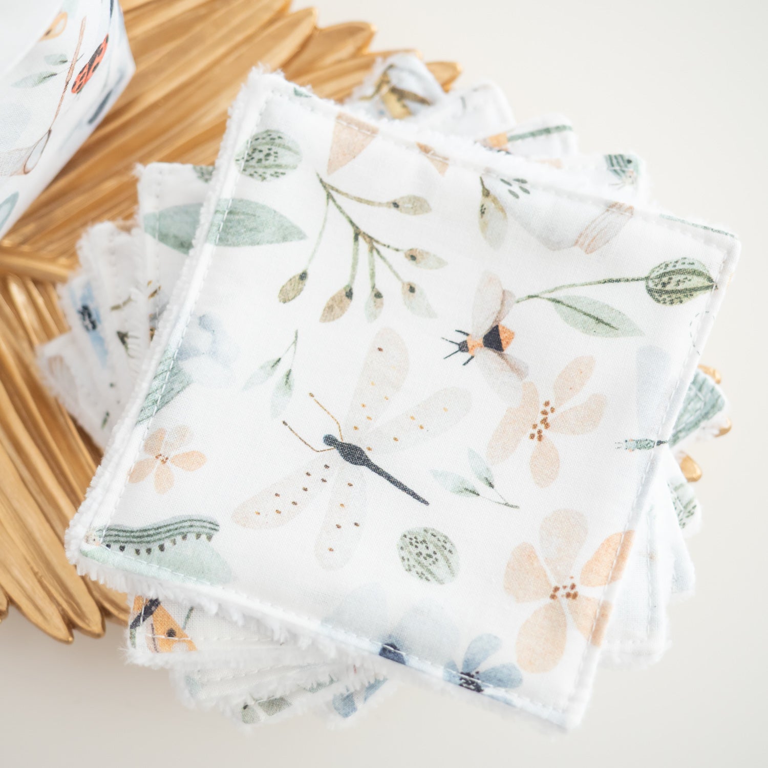 Coton lavable réutilisable en tissu et panier Loli - L'Atelier de July