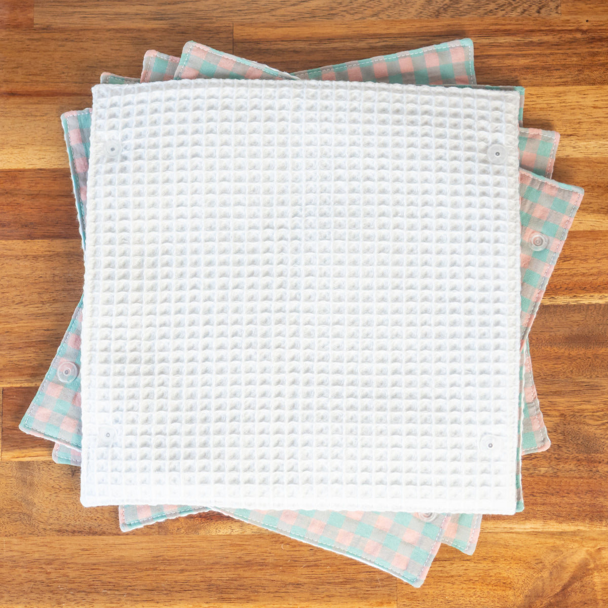Essuie-tout lavable réutilisable en tissu et nid d’abeille Vichy - L'Atelier de July
