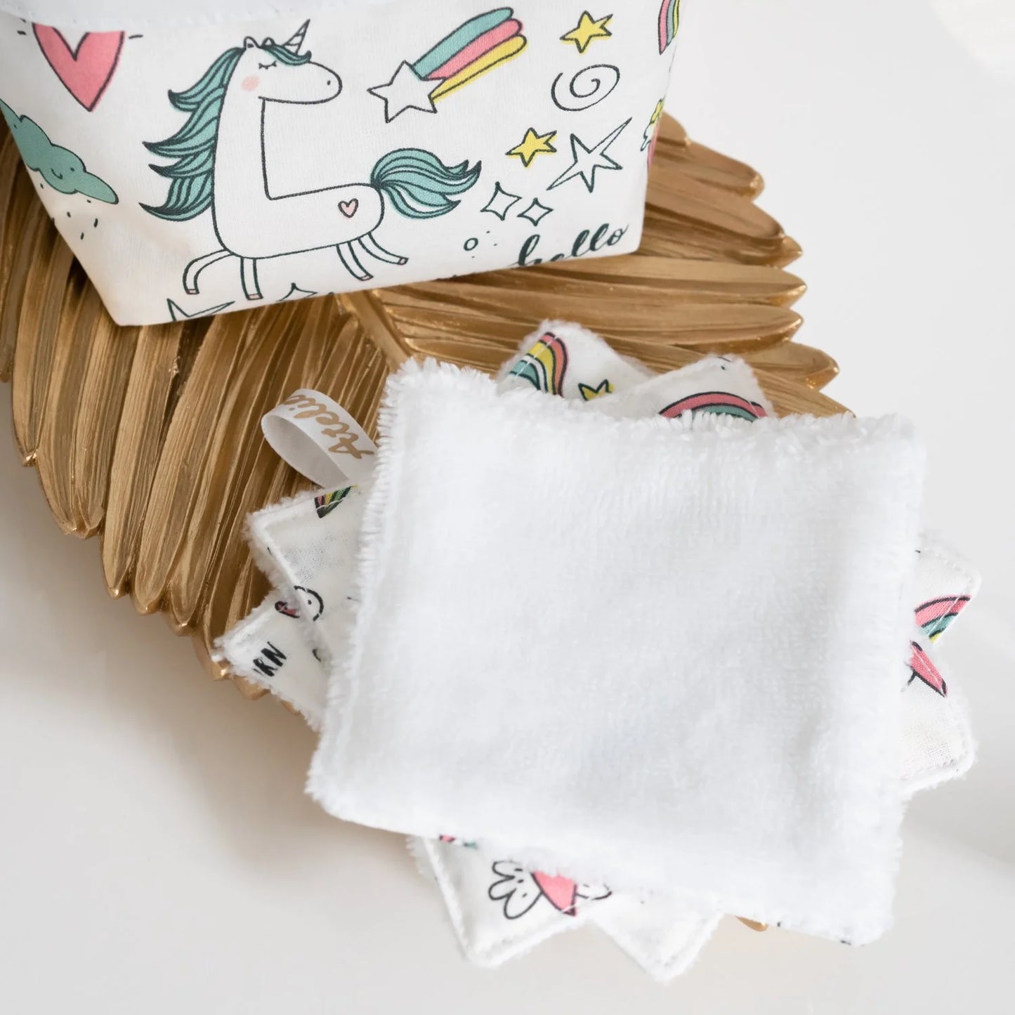 Coton lavable Bio et panier Licorne