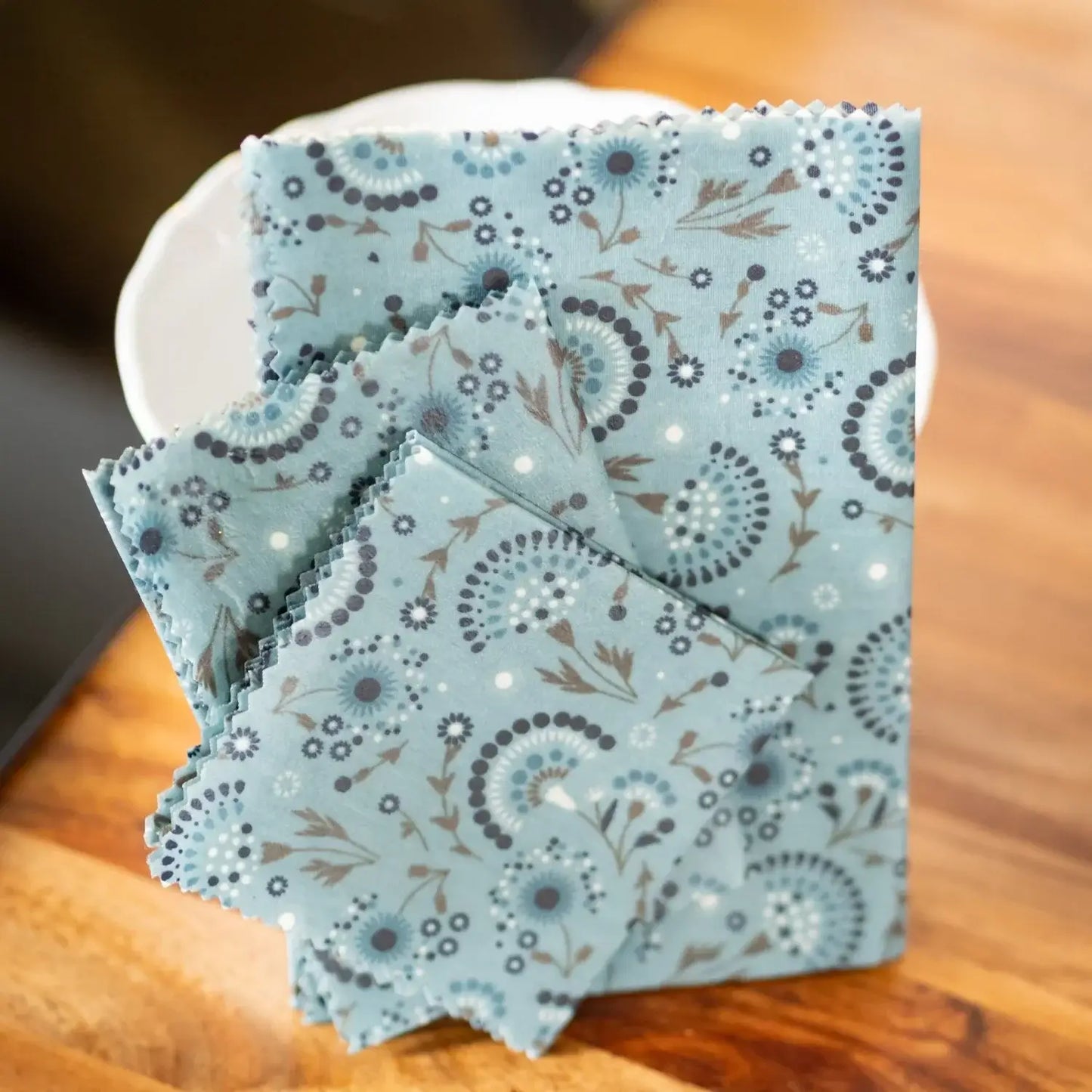 Bee-wrap Green Éventail, emballage alimentaire à la cire d’abeille 100% naturel - Lot de 3