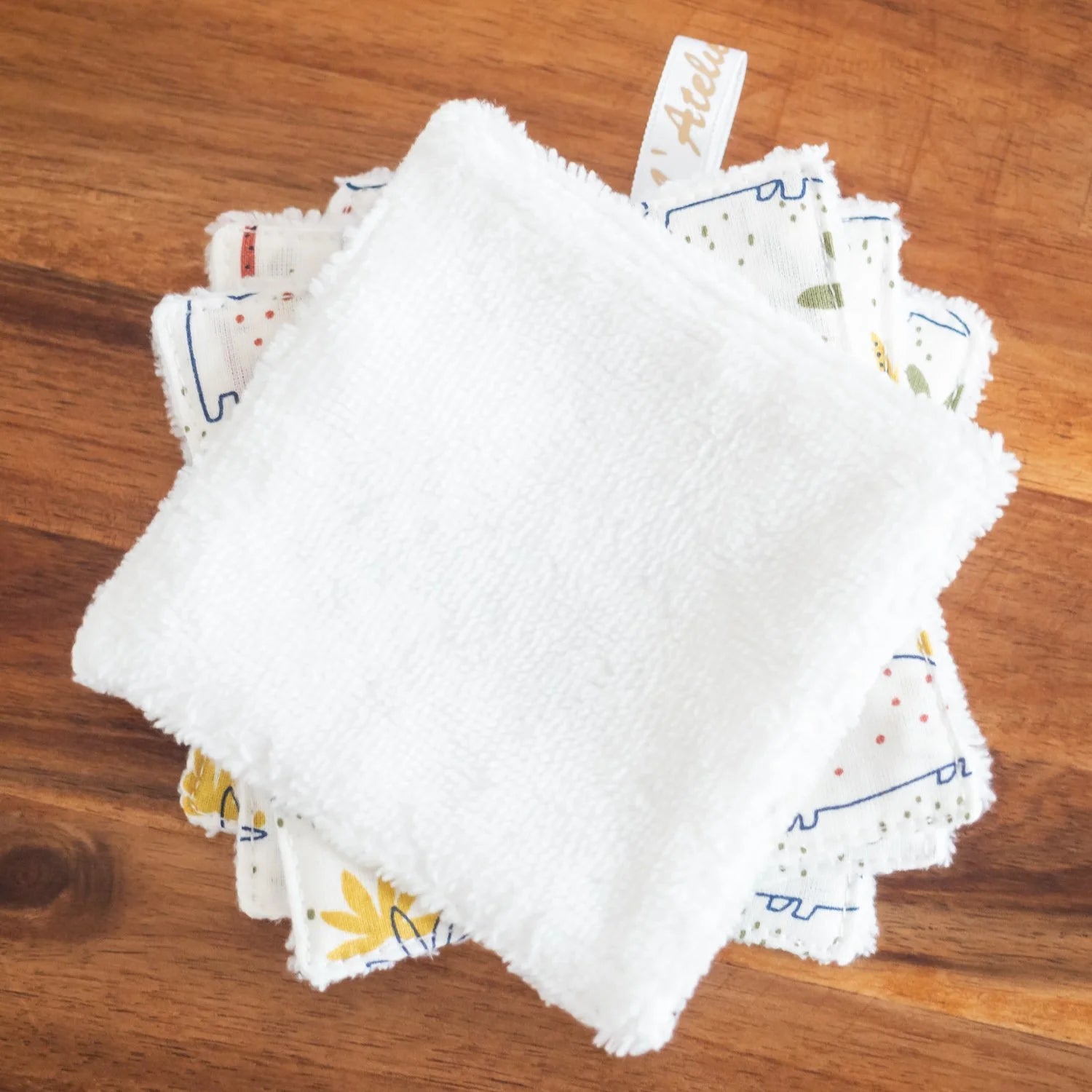 Coton lavable Bio et panier Dino - L'Atelier de July