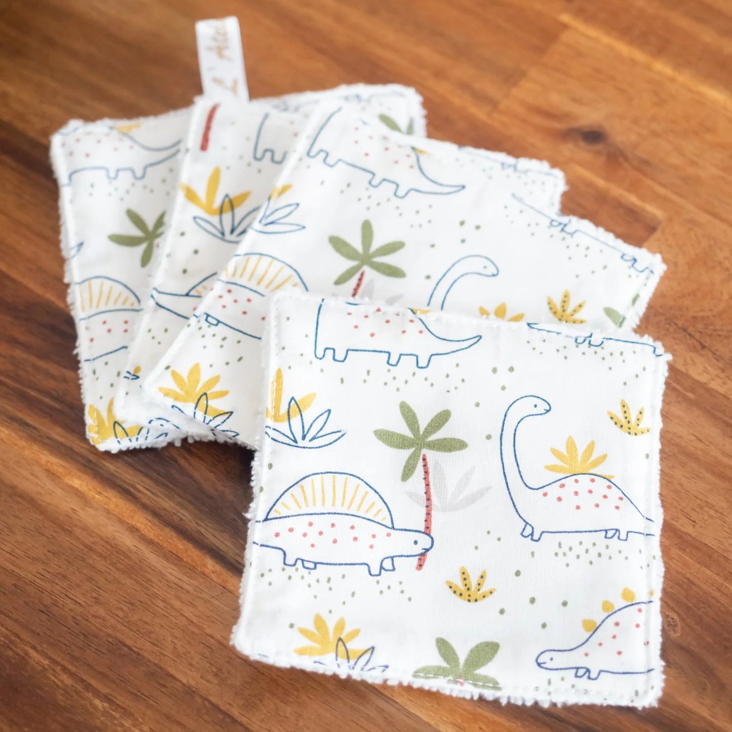 Coton lavable Bio et panier Dino - L'Atelier de July