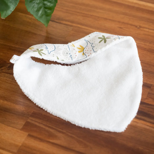 Bavoir bandana en tissu bio Oeko-Tex Dino - L'Atelier de July