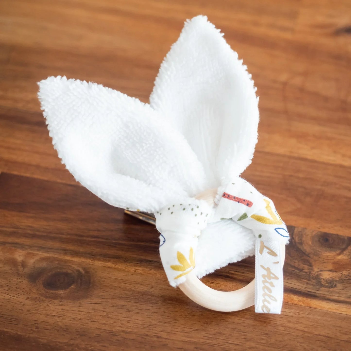 Anneau de dentition Dino pour bébé tissu Bio - L'Atelier de July