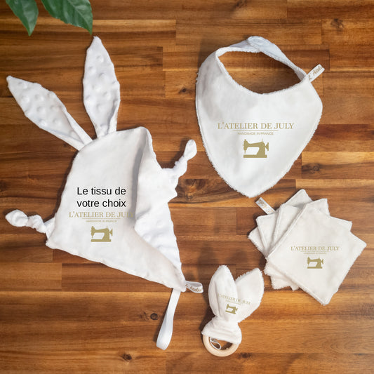 Lot naissance bébé BIO - Tissu au choix