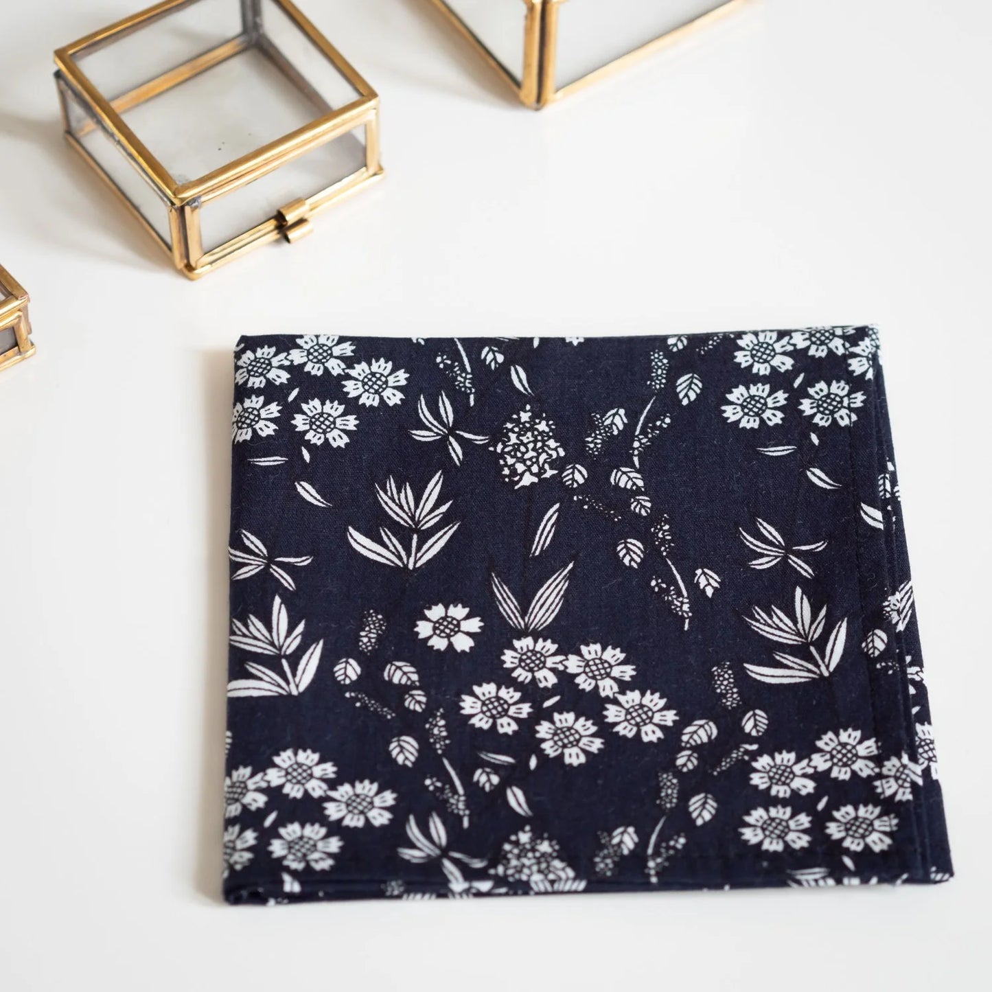 Grand mouchoir en coton BIO « Blueberry » lavable et réutilisable