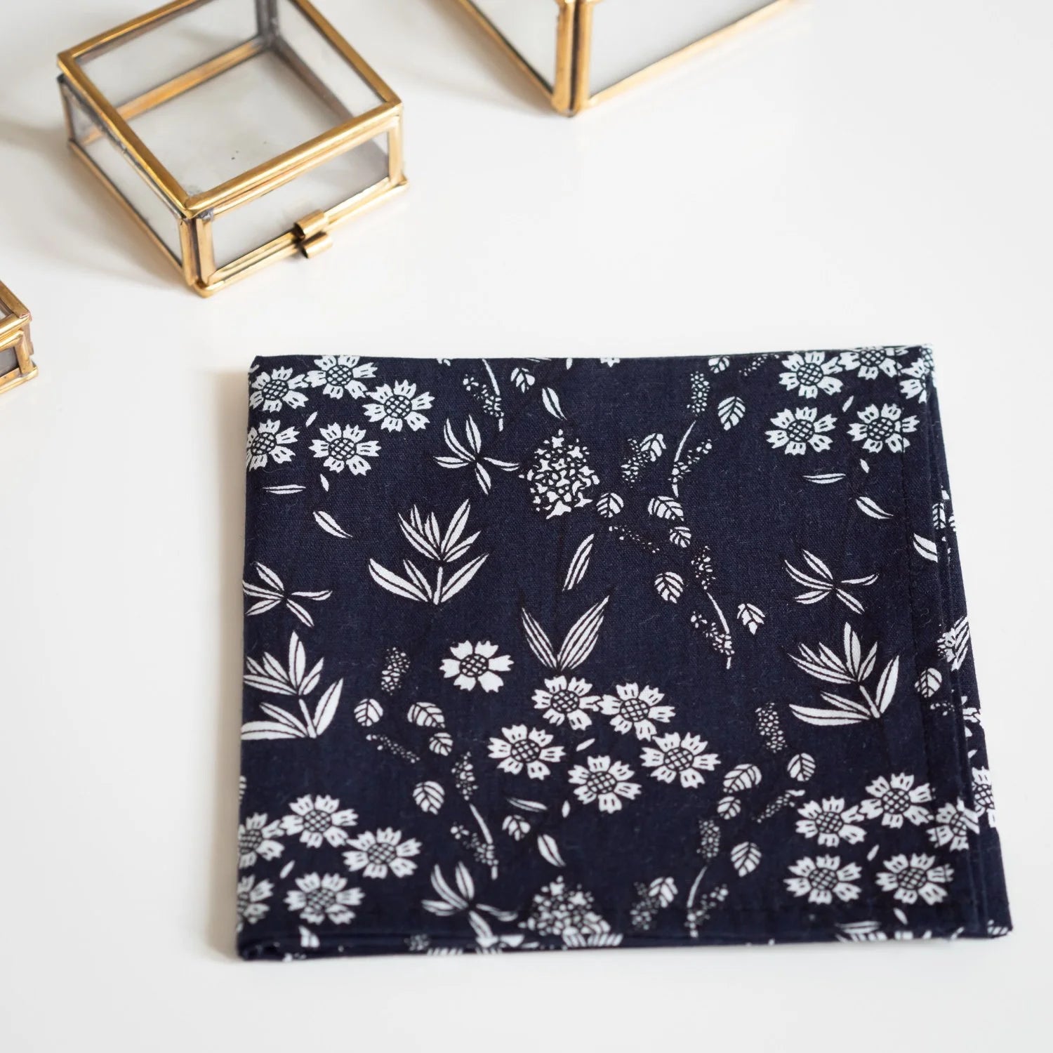 Grand mouchoir en coton BIO « Blueberry » lavable et réutilisable