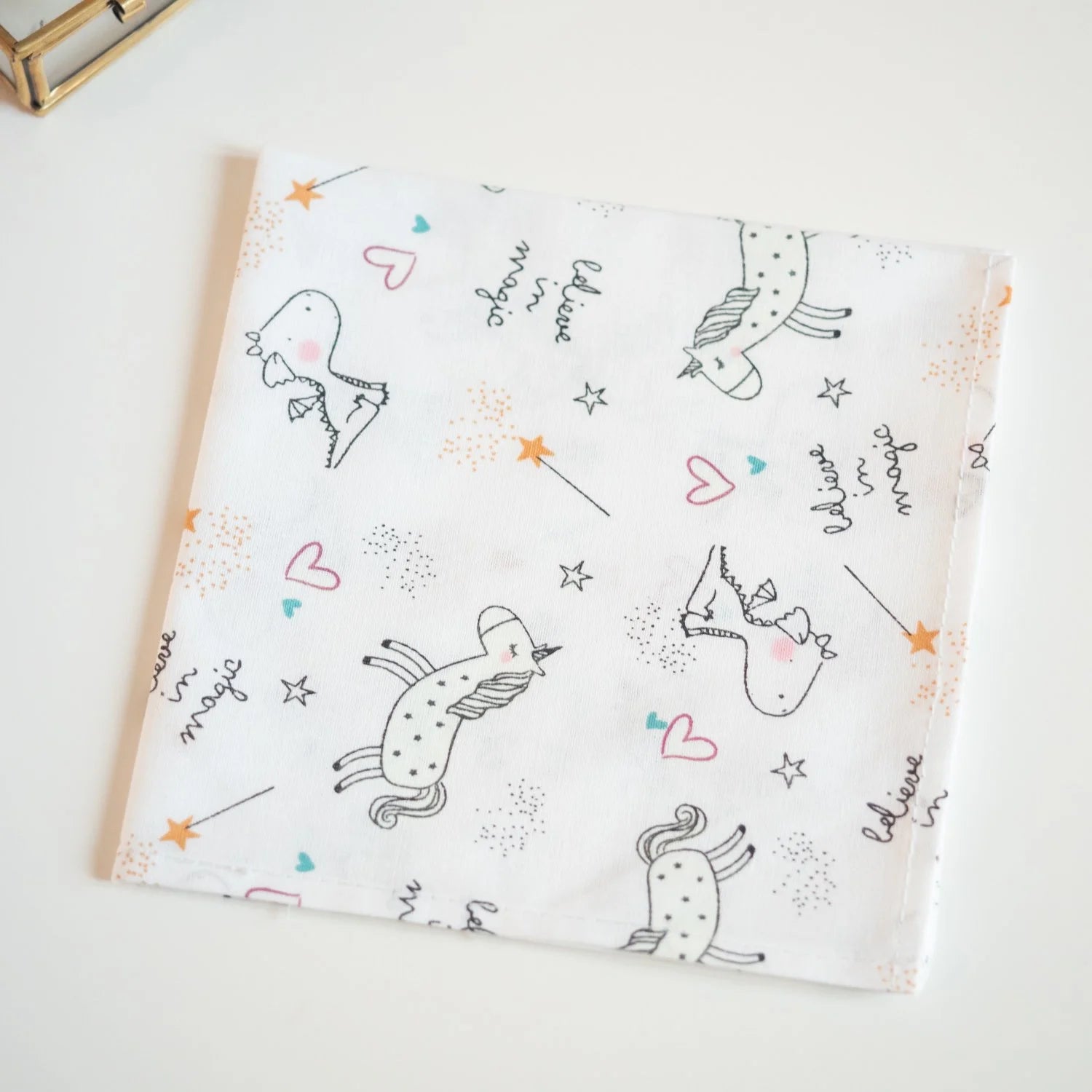 Grand Mouchoir enfant en tissu Licornes Phosphorescentes - L'Atelier de July