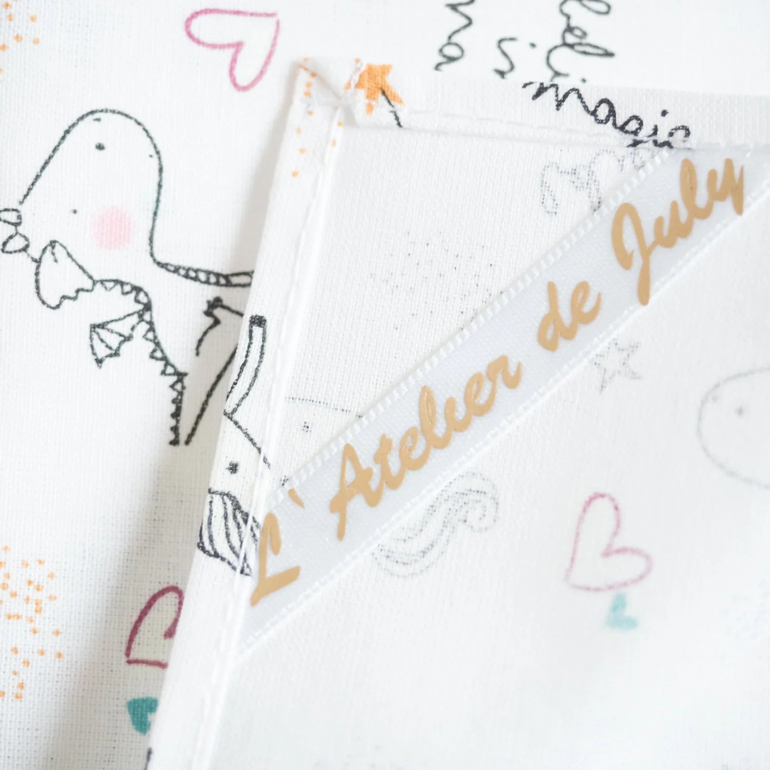 Grand Mouchoir enfant BIO Licornes Phosphorescentes - L'Atelier de July