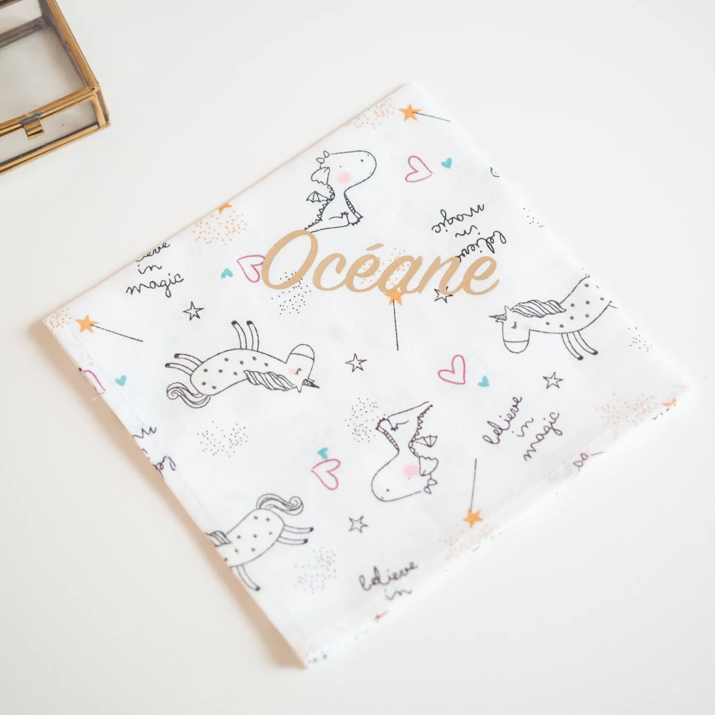 Grand Mouchoir enfant BIO Licornes Phosphorescentes - L'Atelier de July