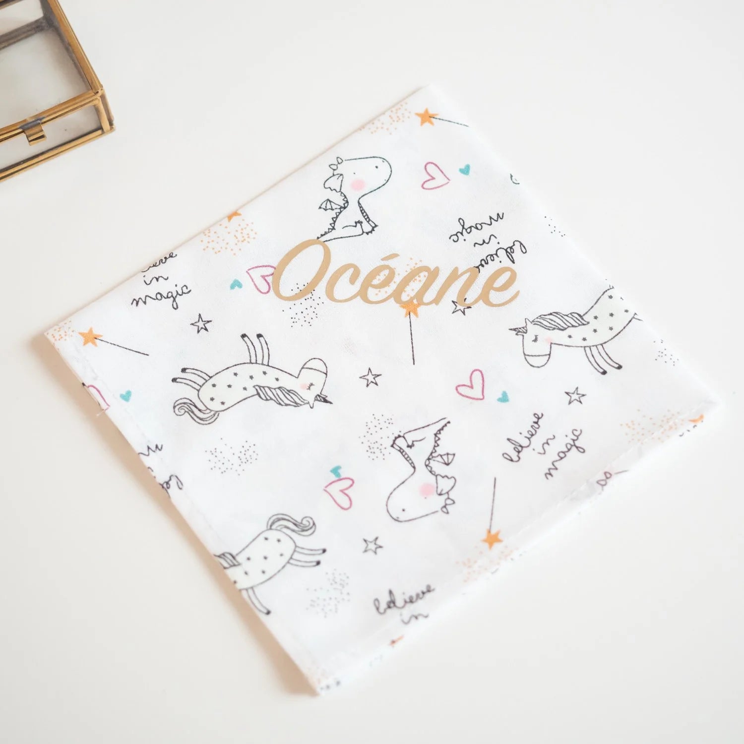 Grand Mouchoir enfant BIO Licornes Phosphorescentes - L'Atelier de July