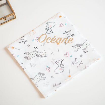 Grand Mouchoir enfant BIO Licornes Phosphorescentes - L'Atelier de July