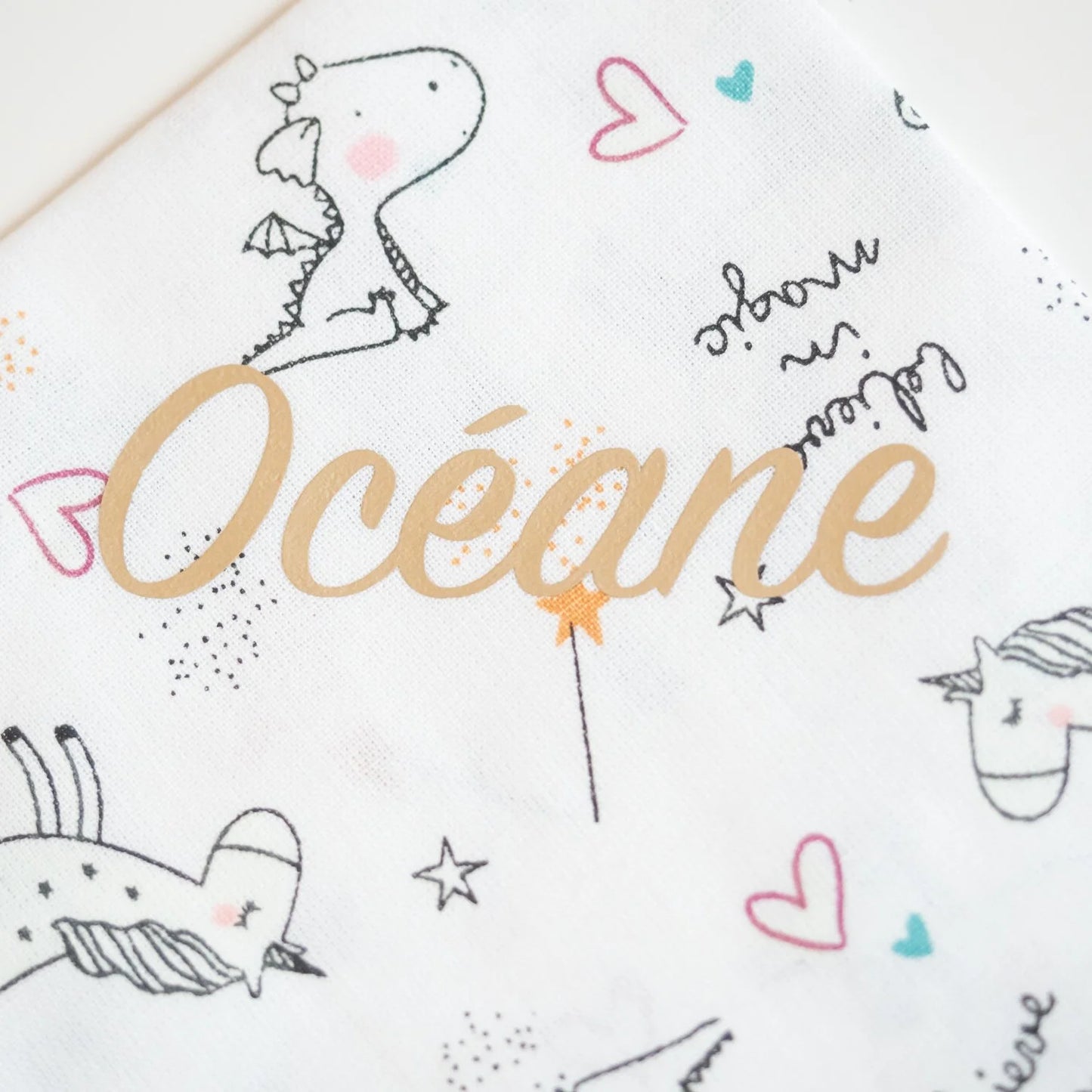 Grand Mouchoir enfant BIO Licornes Phosphorescentes - L'Atelier de July