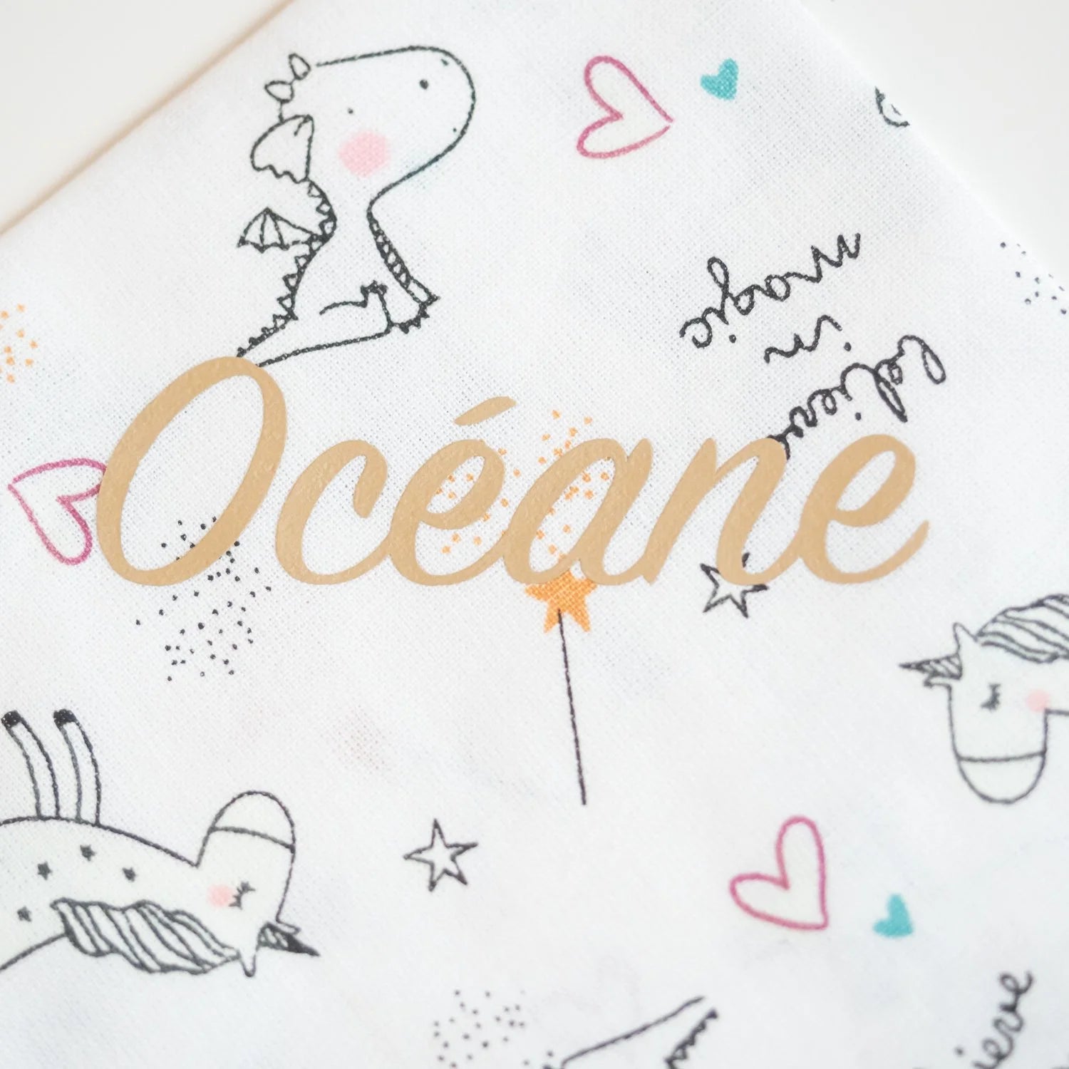 Grand Mouchoir enfant BIO Licornes Phosphorescentes - L'Atelier de July