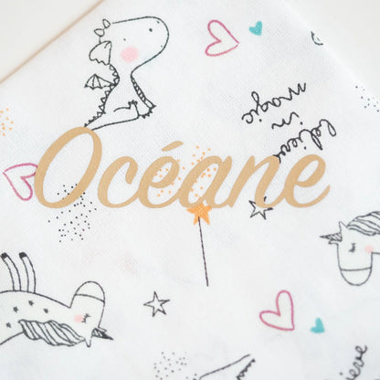 Grand Mouchoir enfant BIO Licornes Phosphorescentes - L'Atelier de July