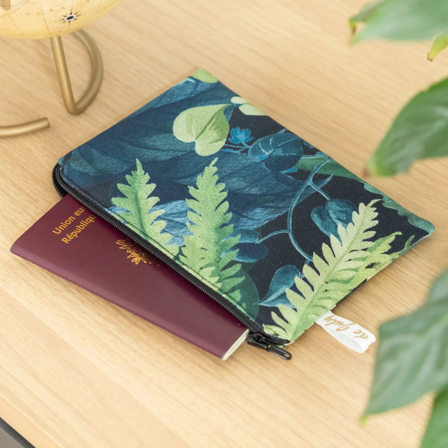 Pochette à main plate en tissu Jungle - L'Atelier de July