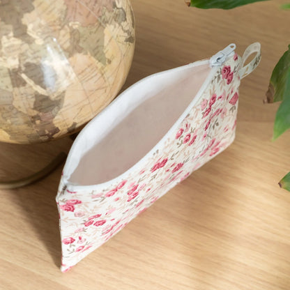 Pochette à main plate en tissu Bio Roseraie