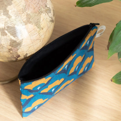 Pochette à main plate en tissu Bio « Wax Éventail »
