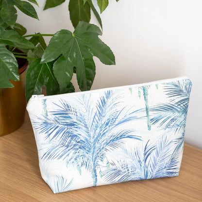 Trousse « Blue Palmes » en tissu bio