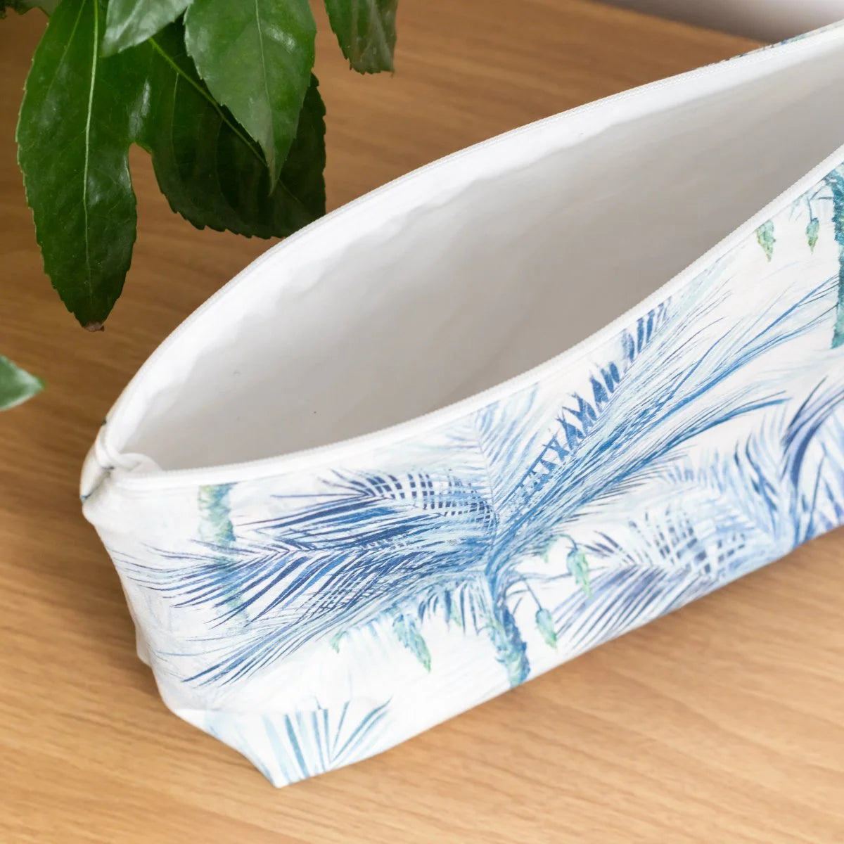 Trousse « Blue Palmes » en tissu bio