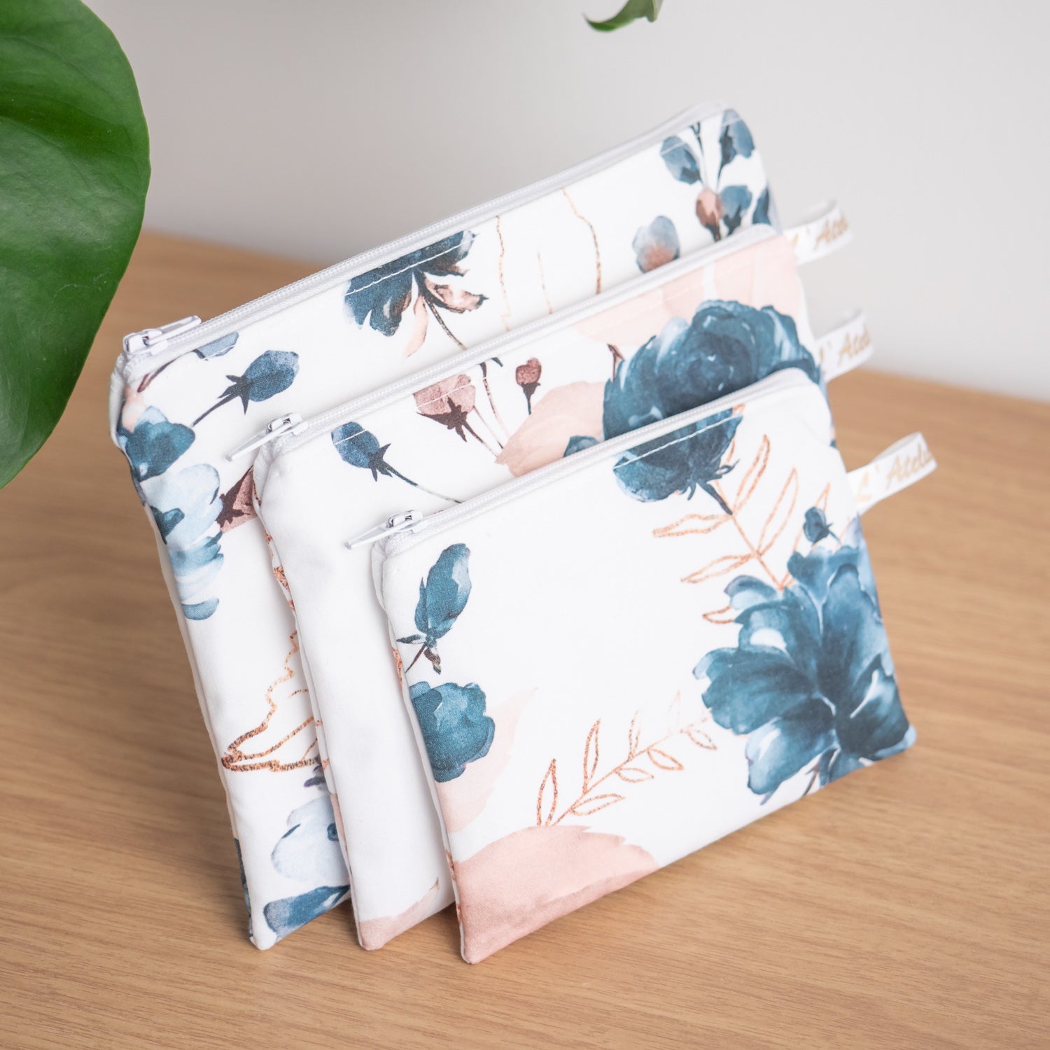 Pochette plate en tissu Bio Aquarelle - L'Atelier de July