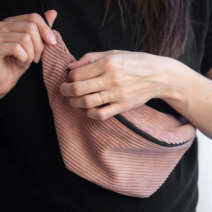 Sac banane velours côtelé Roséa - L'Atelier de July