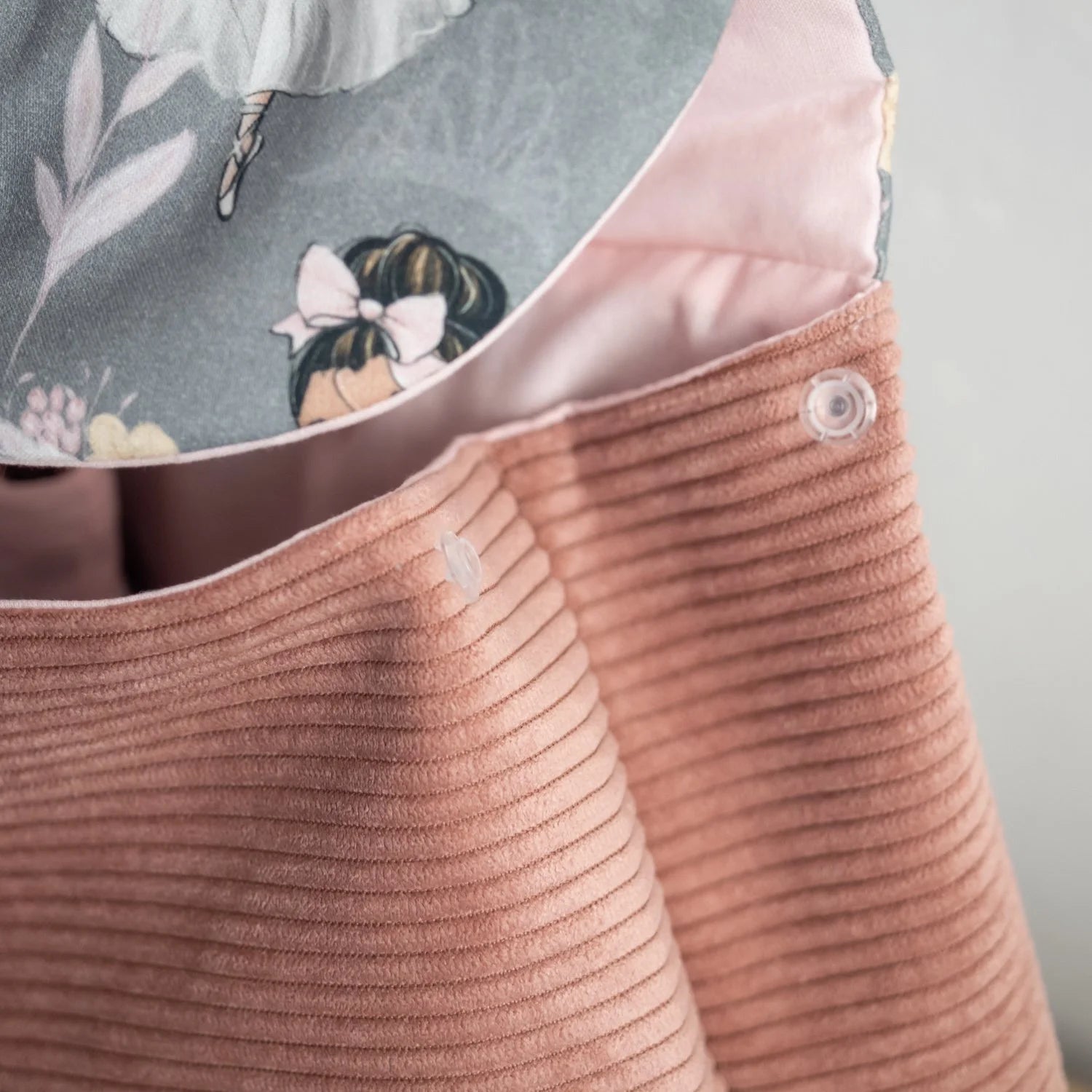 Sac à dos en velours côtelé rose et tissu Bio Ballerine - L'Atelier de July
