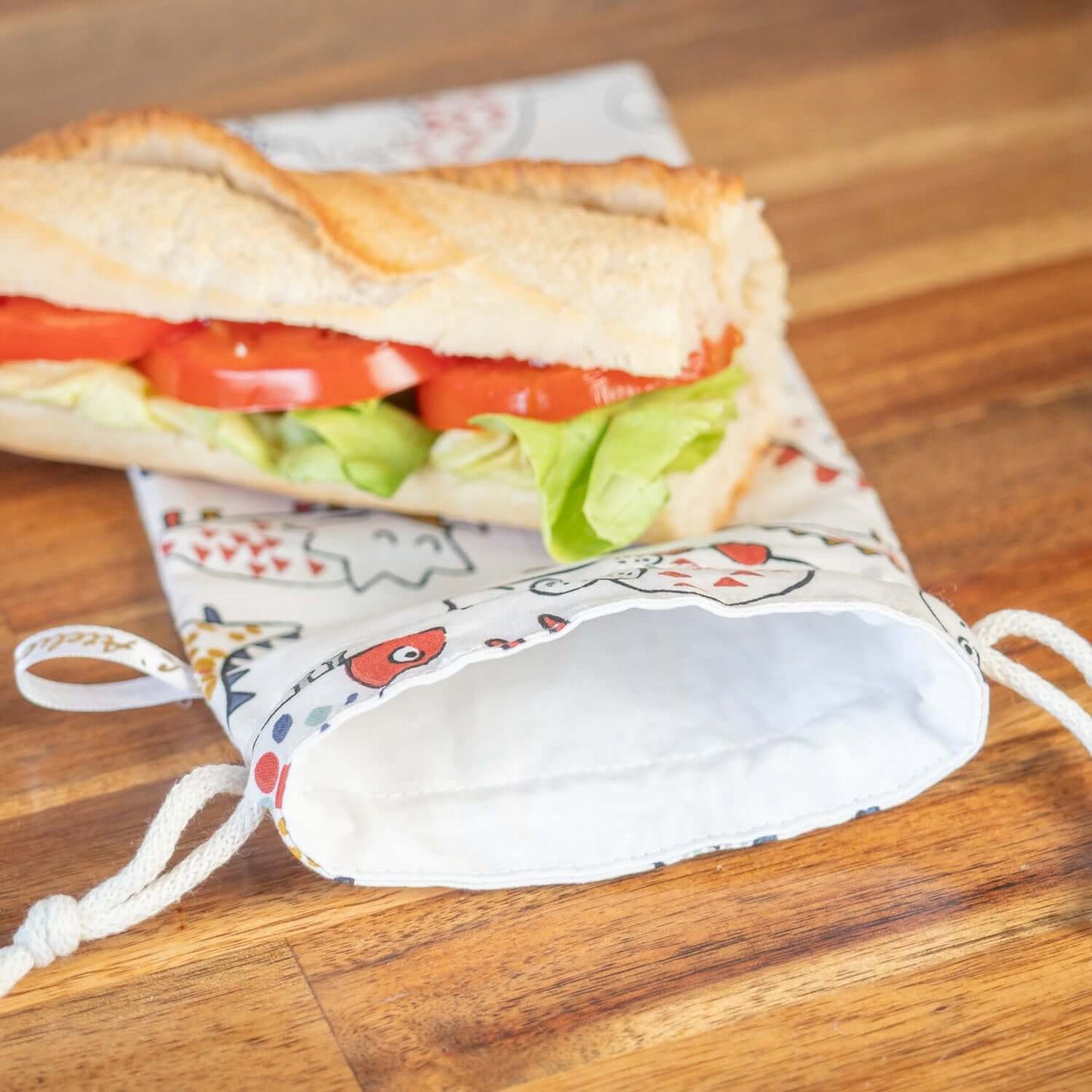 Sac à sandwich enfant en coton et coton enduit Drago - L'Atelier de July